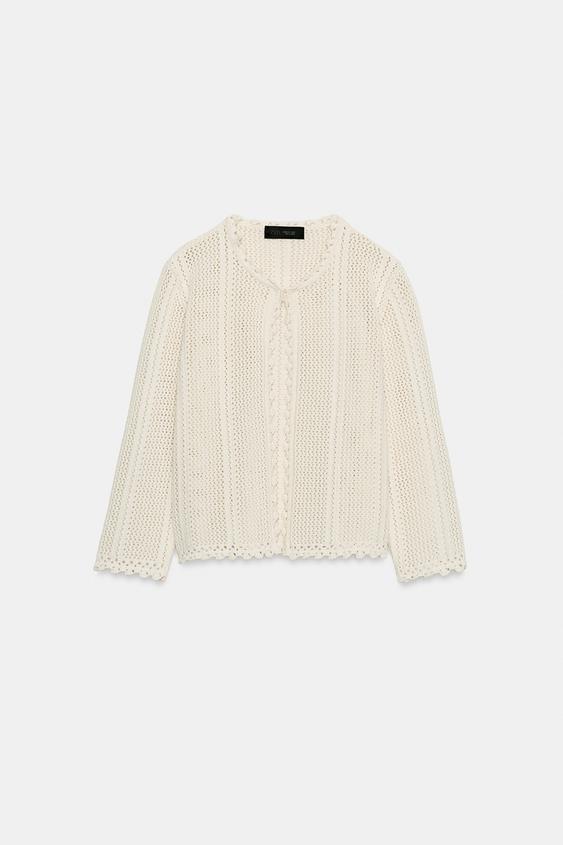 Veste en maille pointelle
