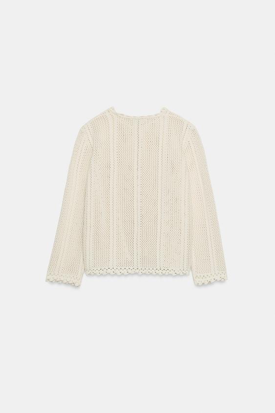 Veste en maille pointelle