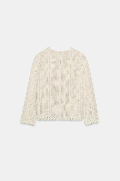 Veste en maille pointelle