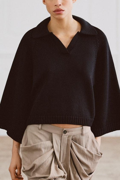 Pull en maille à col V