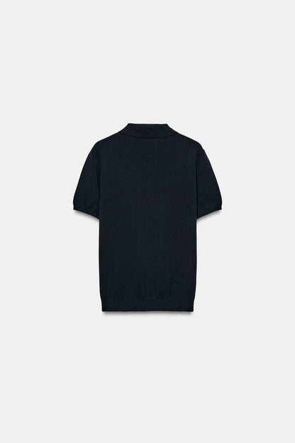 Polo en maille à fermeture zippée