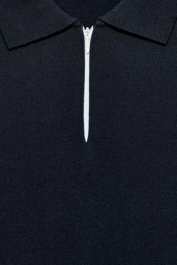Polo en maille à fermeture zippée