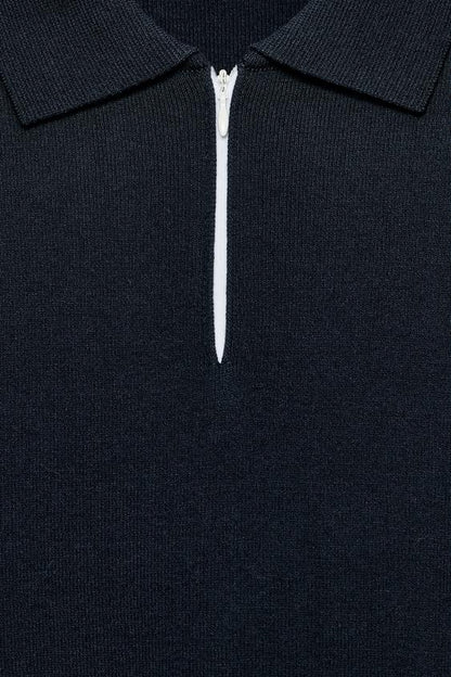 Polo en maille à fermeture zippée