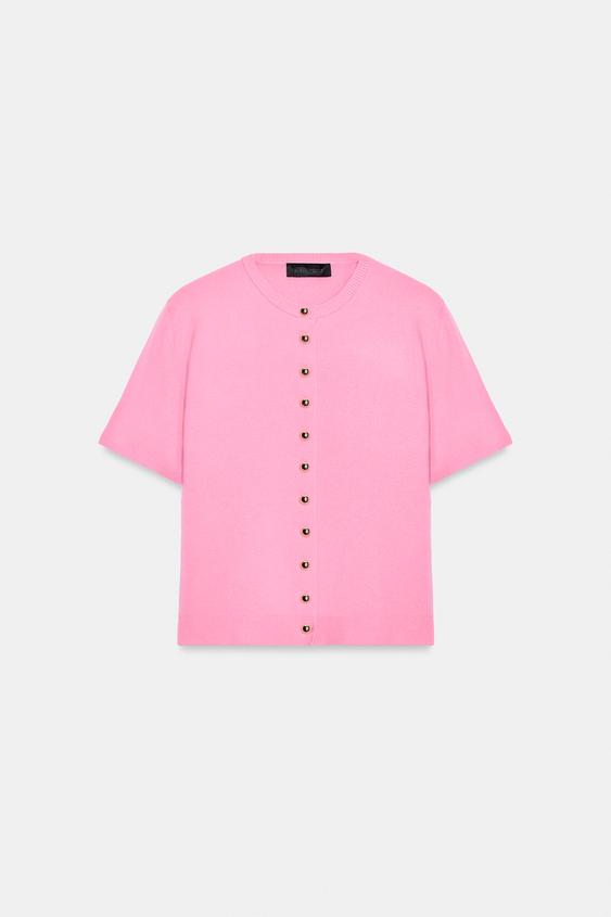Veste en maille à manches courtes