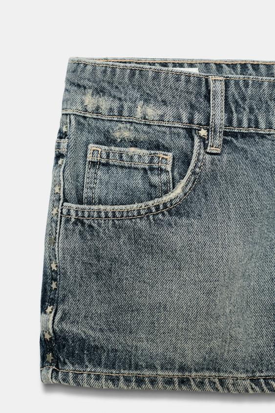 Short mini en denim TRF à clous