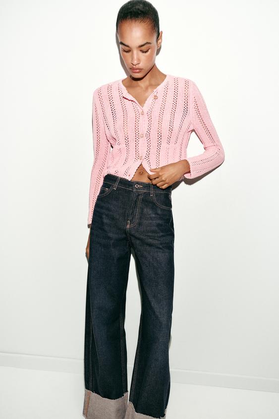 Veste en maille pointelle