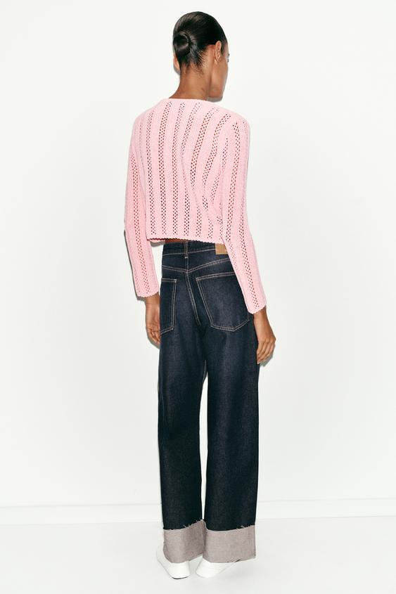 Veste en maille pointelle