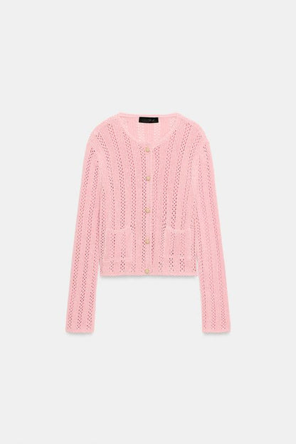 Veste en maille pointelle