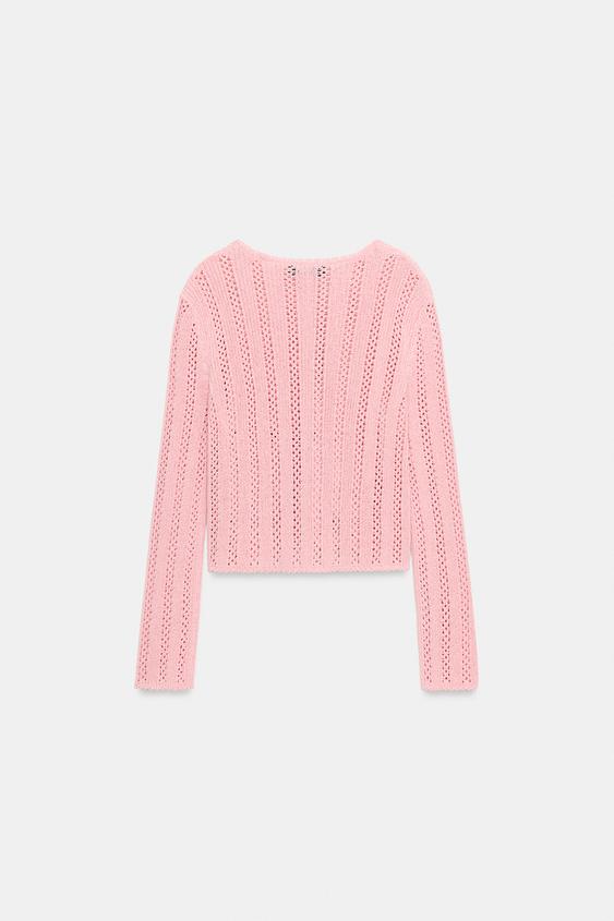 Veste en maille pointelle