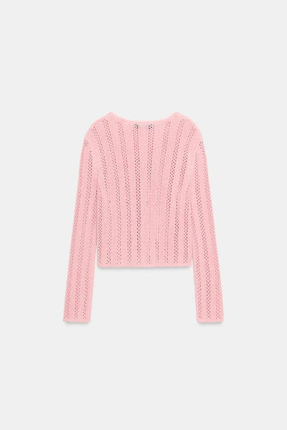 Veste en maille pointelle