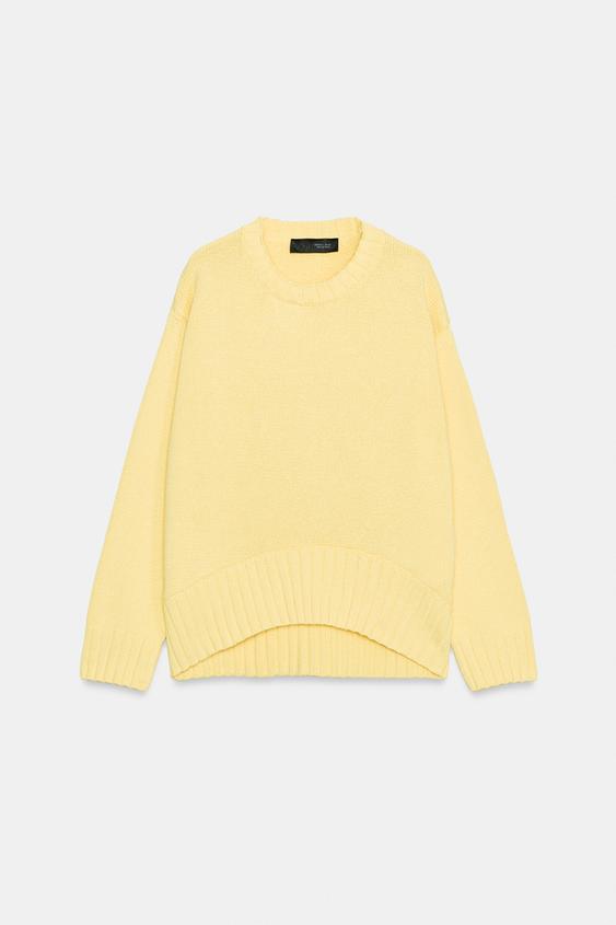 Pull en maille à bas asymétrique