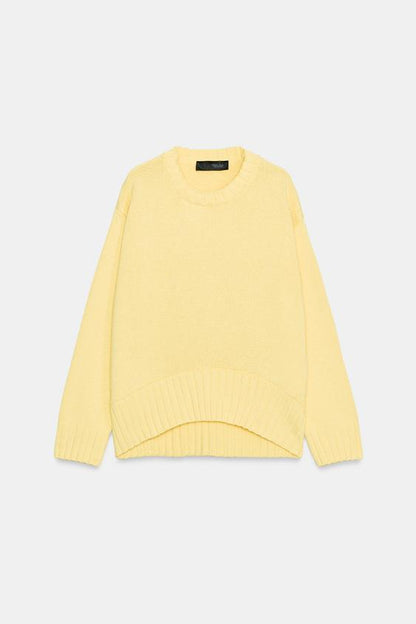 Pull en maille à bas asymétrique