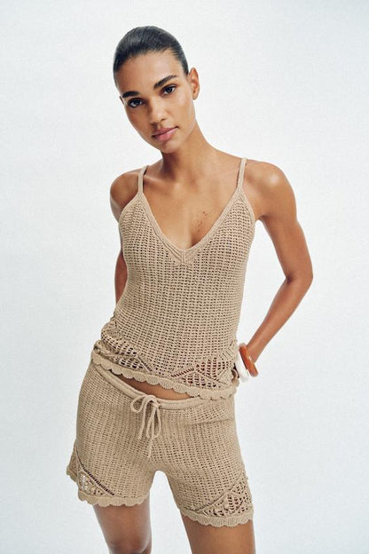 Short en maille pointelle