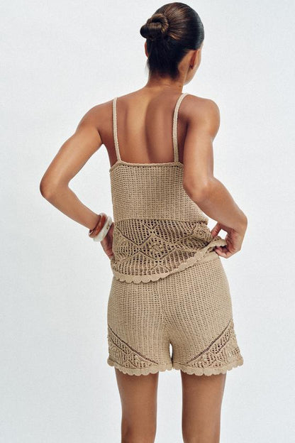 Short en maille pointelle