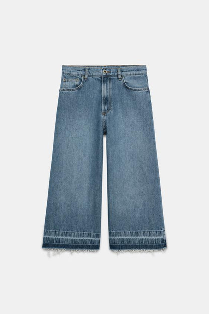 Bermuda en denim à jambe large ZW Collection