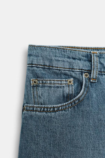 Bermuda en denim à jambe large ZW Collection
