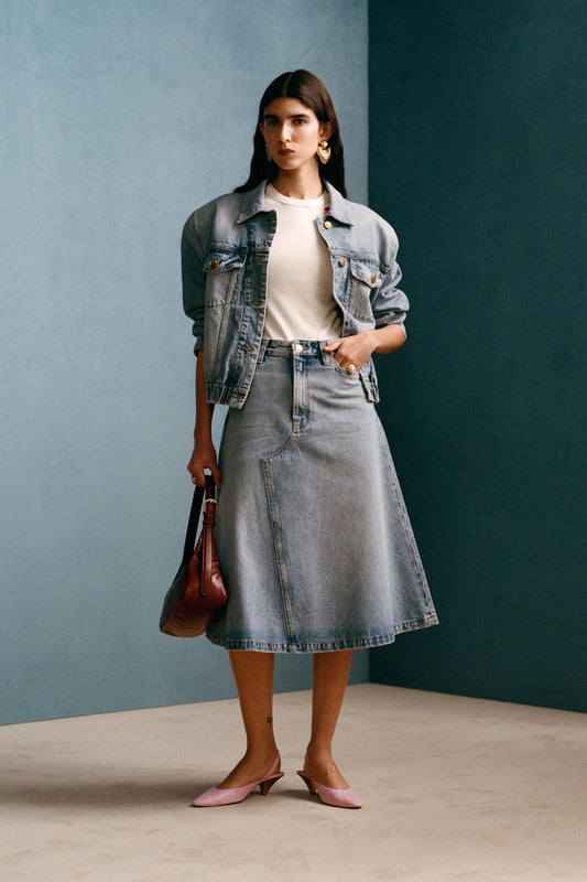 Jupe midi en denim Willy Chavarria x Zara
