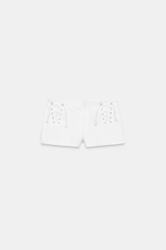 Short mini à cordons croisés