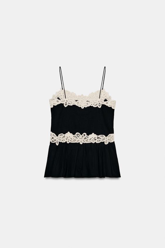 Top en dentelle contrastée ZW Collection