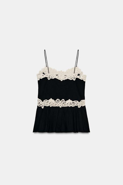 Top en dentelle contrastée ZW Collection