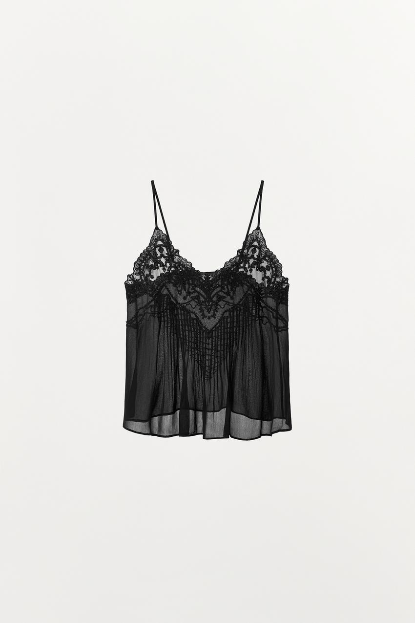 Top lingerie brodé à perles ZW Collection