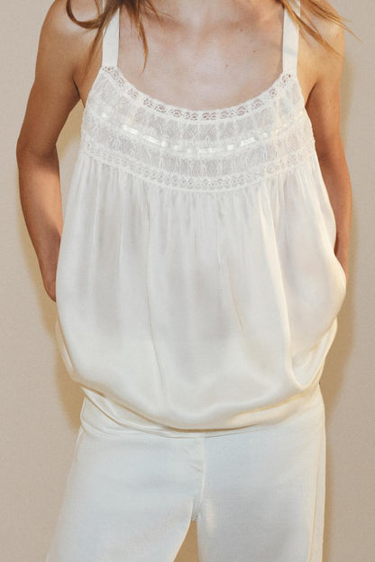 Top satiné en dentelle ZW Collection