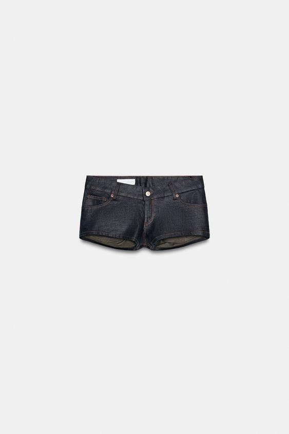 Short mini en denim TRF taille basse