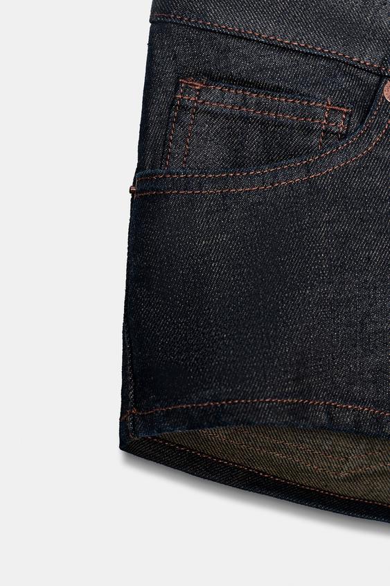 Short mini en denim TRF taille basse
