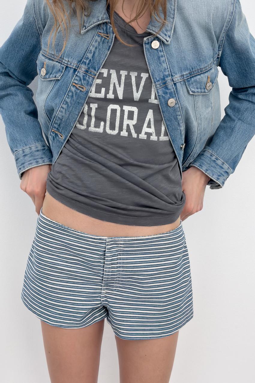 Short mini à rayures