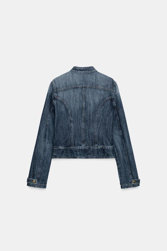 Veste en denim TRF à passants et boutons