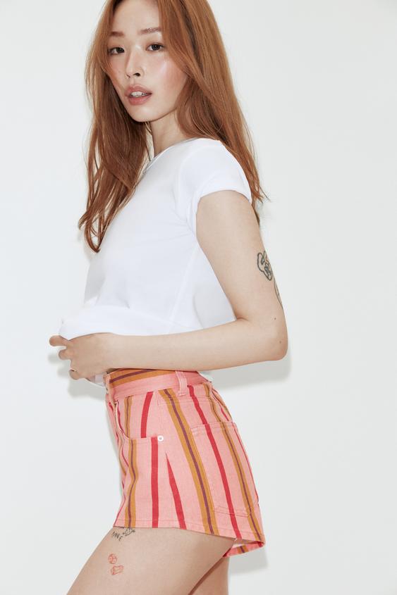 Short mini à rayures