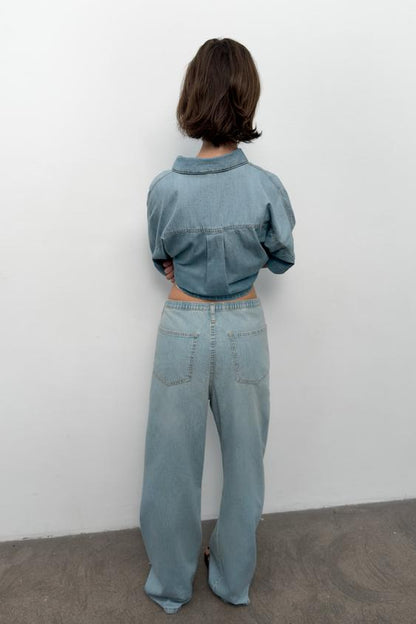 Jean fluide en denim TRF