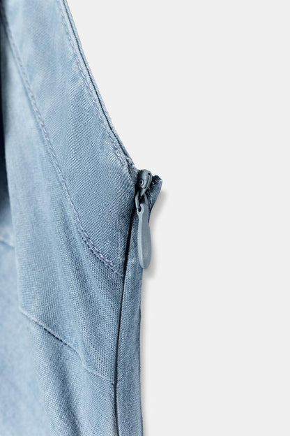 Robe en denim TRF dos-nu asymétrique