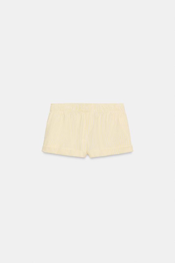 Short en popeline à rayures