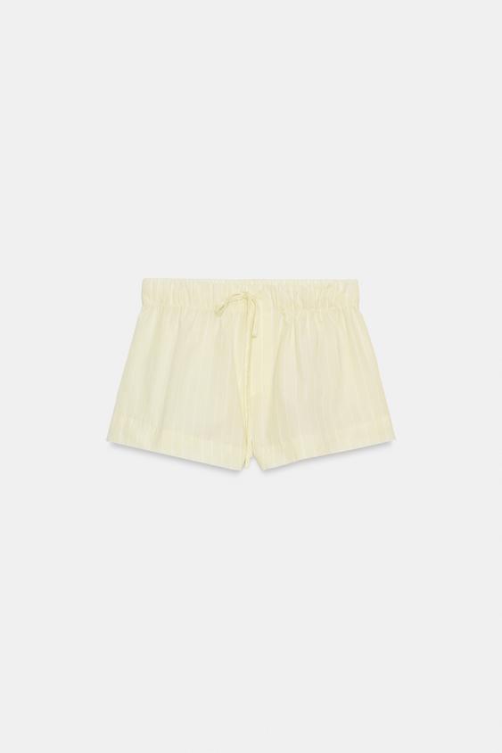 Short en popeline à rayures