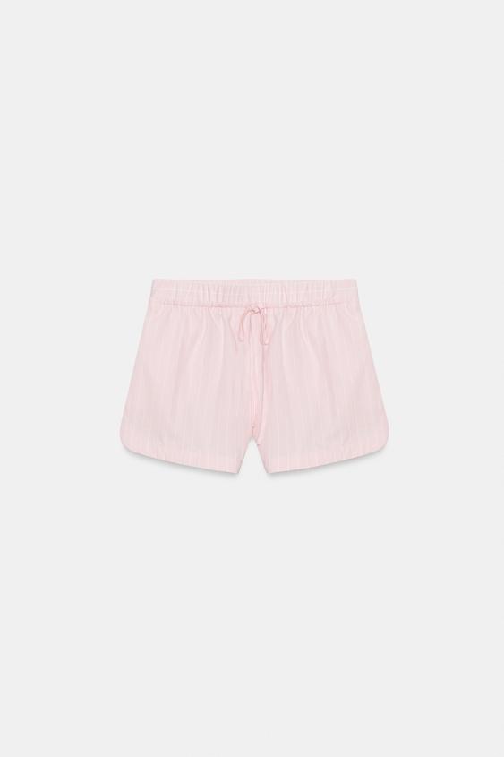 Short en popeline à rayures