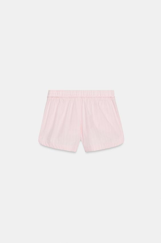 Short en popeline à rayures