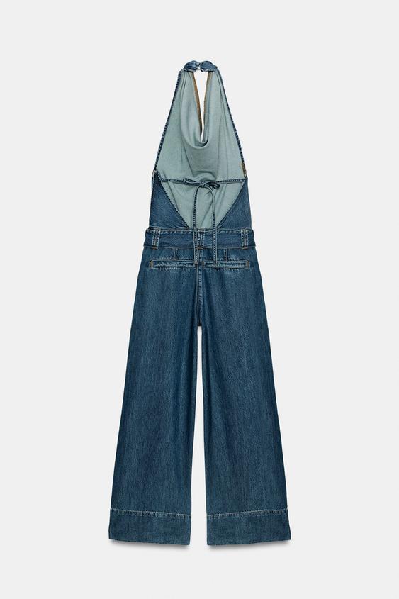 Combinaison Z1975 dos-nu en denim avec ceinture