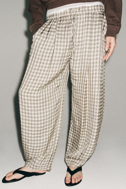 Pantalon fluide à carreaux ZW Collection