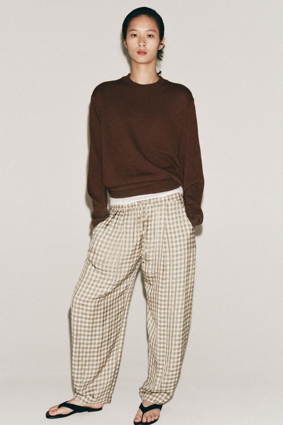 Pantalon fluide à carreaux ZW Collection