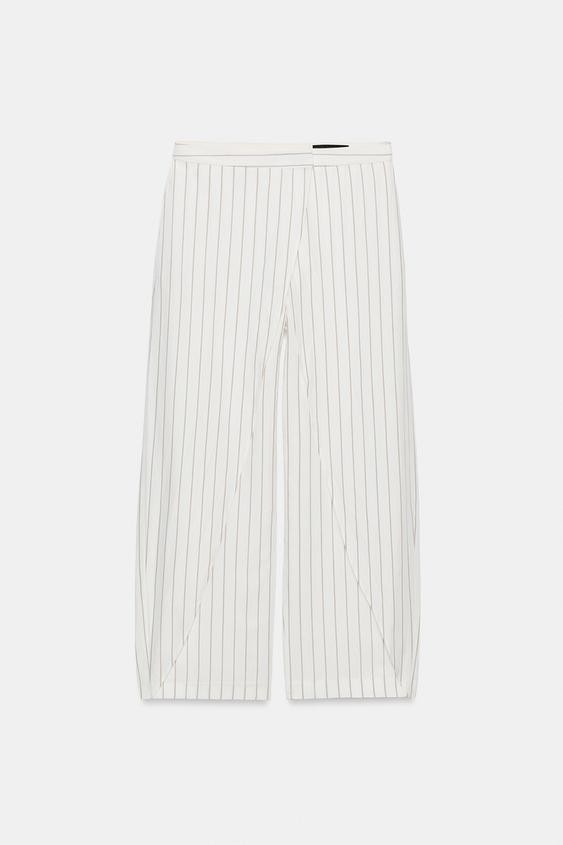 Pantalon paréo en lin à rayures ZW Collection