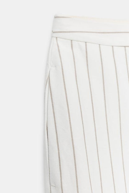 Pantalon paréo en lin à rayures ZW Collection