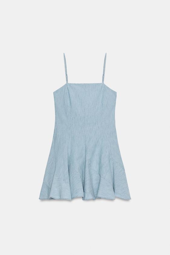 Robe mini en denim TRF à découpes