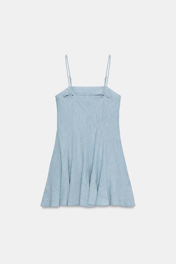Robe mini en denim TRF à découpes