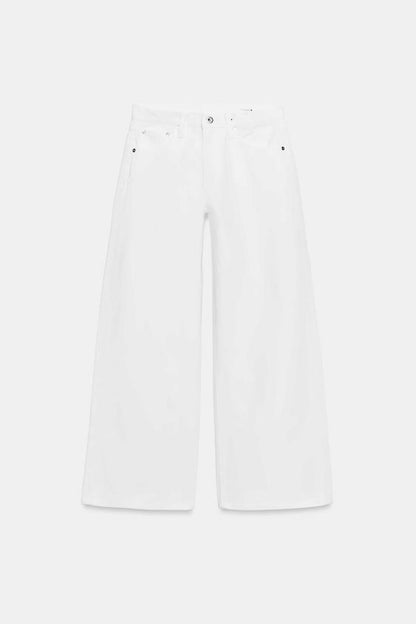Jean ZW Collection à jambe large taille basse
