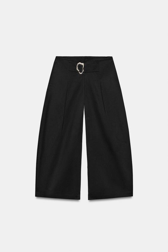 Pantalon coupe barrel à boucle