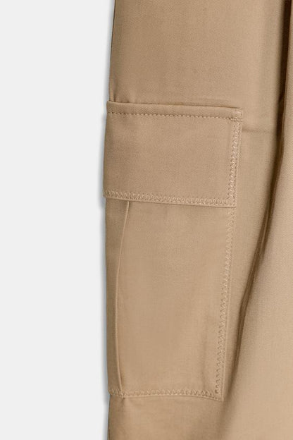 Pantalon paperbag à poches cargo