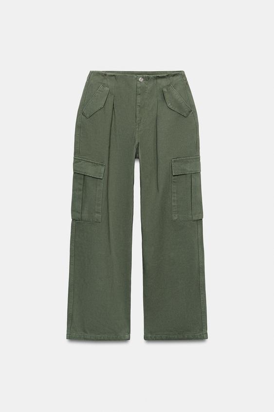 Pantalon cargo taille mi-haute