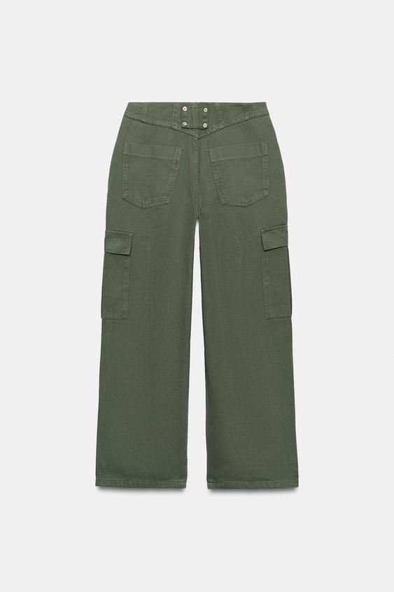 Pantalon cargo taille mi-haute