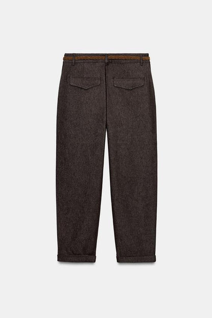 Pantalon chino avec ceinture tressée
